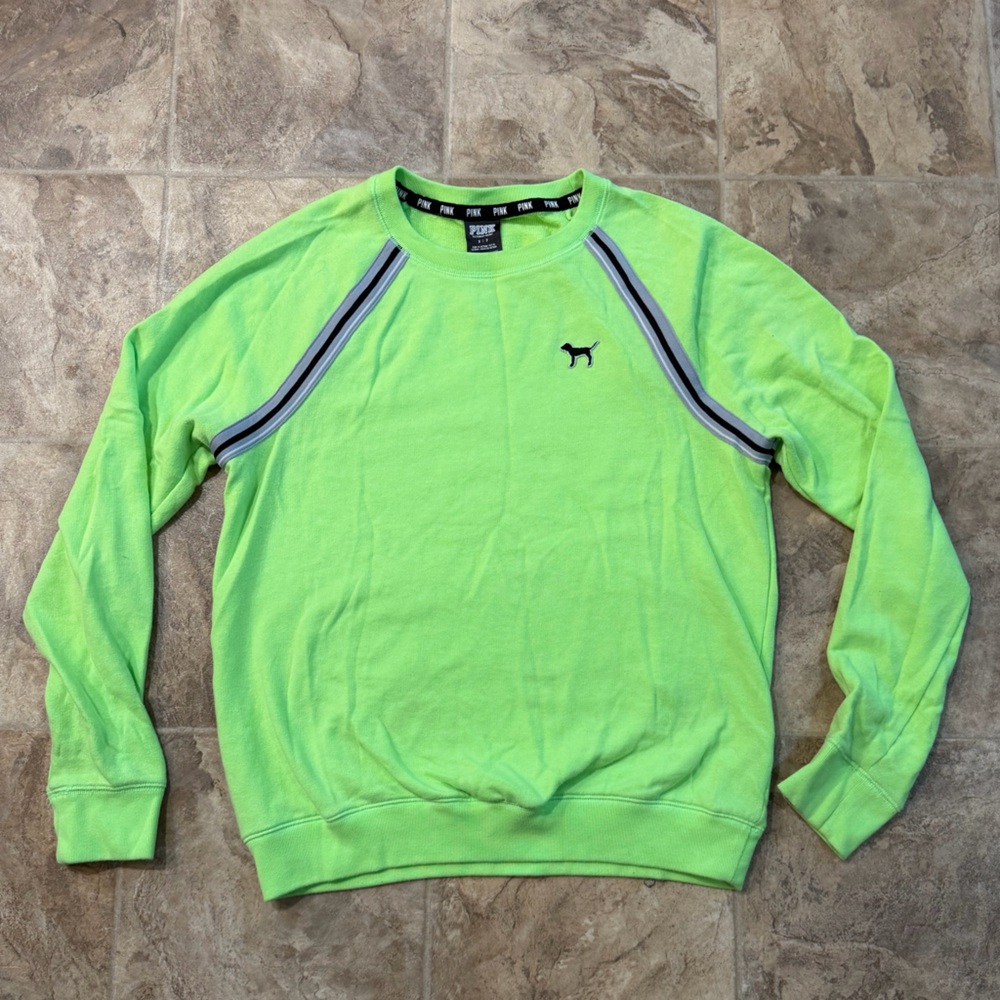 PINK Victoria's Secret Lime Green Sweatshirt